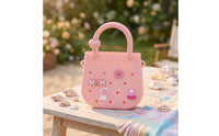 Compact Silicone Bag with Heart Accent Matte Perforated Bag Lightweight Handbag Easy to Clean for Girls, Kids, Beach, Travel