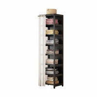 Adaptable Open Wardrobe Multifunctional Freestanding Closet with Shelves and Hanging Rails sturdyDuty Rust Resistant for Renters