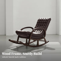 Modern Rocking Chair Relaxing Upholstered Rocking Chair Sturdy Frame Ergonomic Support for Seniors, Homeowners