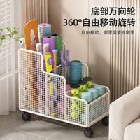 瑜伽垫收纳筐家用运动健身器材收纳架夹缝架家用放羽毛球拍置物架