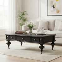 Coffee Table with Drawers Solid Wood Oak Coffee Table Vintage for Living Room