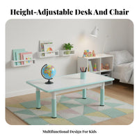 Kids Table and Chairs Set Writable Surface Adjustable Kids Table and Chair Set Wipe-Clean Desktop children's Erasable Drawing Desk for Home, Classroom