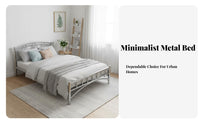 pipe-framed foundation Bed sturdyDuty Bedroom Furniture Sturdy Construction Mattress Base for Adults, Apartment Dwellers, Home, Guest Room, Small Apartments