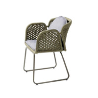 Round Woven Daybed Weather-Withstand Ant External Door Daybed with Overhead Shelter Circular Patio Lounger Comfortable Padding S
