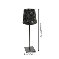 Portable Rechargeable Lamp with Rattan Shade USB-C Cordless Table Lamp with Woven Shade Boho Small for Restaurant
