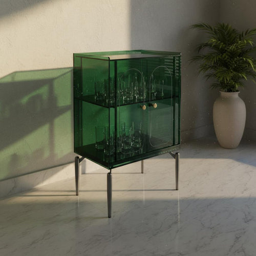 Acrylic Display Cabinet Light Luxury Design Colored Acrylic Cupboard Minimalist Design Translucent Sideboard for Collectors, Entryway, Bedroom