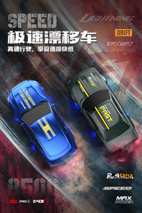 新品1:43小型遥控高速车2.4G全比例金属底盘专业漂移赛车模型车RC