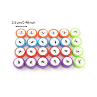 24 Pieces Fun Plastic Stamp with Bug Motif Novelty Bug Stamp Mini Compact for Children, Crafters, Teachers, Craft Projects, Classroom, Pranks