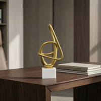 Continuous Loop Sculpture Gold Abstract Sculpture Modern Statue for Living Room, Office