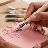 9 Pieces Linoleum Carving Kit Precision Block Printing Tool Set