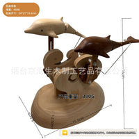 源头工厂-海豚伴侣手工原创实木摆件生日礼物节日跨境母亲节解压