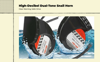Electric Car Horn, High/Low Tone, Waterproof, for Sedan, SUV