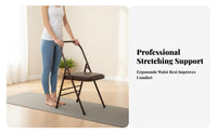 Optional Waist Support Iyengar Exercise Chair Heavy Duty Iyengar Exercise Prop Anti-Slip Feet Folding Exercise Chair Stable and Long-Lasting for Beginners, Seniors, Pilates Enthusiasts