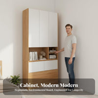 Freestanding Clothing Cabinet with Doors Space-Saving Integrated Wardrobe and Shelf Single Unit Space-Efficient Design Bedroom Furniture