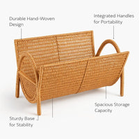 Living Room Storage Basket, Water Hyacinth Holder Wicker, Basket, Water Resistan #variant:Light Coffee