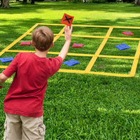 Portable Noughts and Crosses Toe Bean Bag Toss Game Interactive Noughts and Crosses Toe Game with Bean Bags Sturdy Washable for Family, Kids