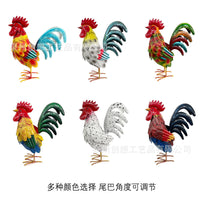 户外花园庭院仿真公鸡铁艺摆件景观装饰创意金属工艺品铁艺公鸡