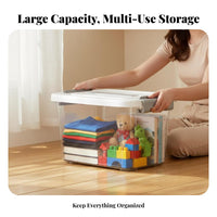 Lidded Container with Handles Large Capacity Organizing Box particle-proofresistant Lid