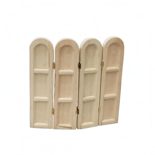1:12 Scale Dollhouse Mini Furniture Model Arched-Top Folding Screen Hinges Miniature Decor Panels
