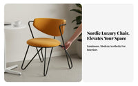 Upholstered Metal Frame Chair utilitarian Look Upholstered Armchair with Metal Legs Padded Seat Minimalist Aesthetic for Kitchen