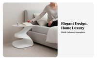 S-Shaped Tiered Stand Space-Saving End Table Sturdy Build for Apartment Dwellers