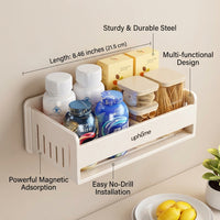 Cabinet Metal Fridge Organizer and Wall for Home Use, Rectangular Refrigerator Storage for Students and Kitchen