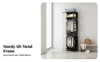 Adaptable Open Wardrobe Multifunctional Freestanding Closet with Shelves and Hanging Rails sturdyDuty Rust Resistant for Renters