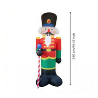 Freestanding Christmas Inflatable Nutcracker Inflate Inflatable Nutcracker Soldier Portable Holiday Decoration Easy for Yard, Porch