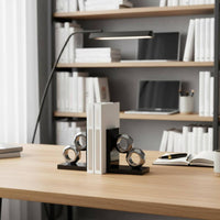 2 Pieces Crystal Bookend Sturdy Base Decorative Book Stopper for Bookshelf, Desk