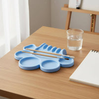 Silicone Paint Palette Brush Holder 2-in-1 Design Artist Palette with Brush Rest