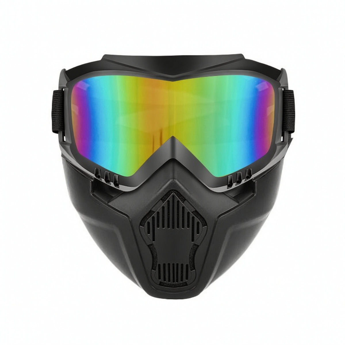 Adjustable Riding Goggles with Face Mask Non-Slip Motorcycle Goggles with Mask Breathable Detachable Face Guard Anti Scratch for Riders, Outdoor Workers