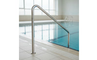 Pool Handrail with Flanged Base Stainless Steel Slanted Pool Entry Rail Floor-Mounted Grab Rail with Base Plate for Homeowners, Hotel Owners, Backyard