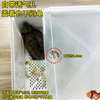 Turtle Isolation Box with Lid, Multifunctional Turtle Box for Juvenile Turtles, Layered Drainage and Escape-Proof