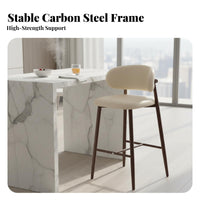 Upholstered High Stool with Low Spine Support Modern and Design Counter Chair Sturdy Construction Contouredd Spine Supportrest