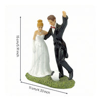 Wedding Cake Topper Resin Soccer Wedding Topper Hand-Painted Couple Statue for Couples