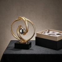Decorative Tabletop Ornament Elegant Crystal Sphere Decor Abstract Design