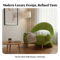 Oversized Single Sofa Light Luxury Design Shell-Shaped Armchair Modern Aesthetic Deep Seat for Apartment Dwellers