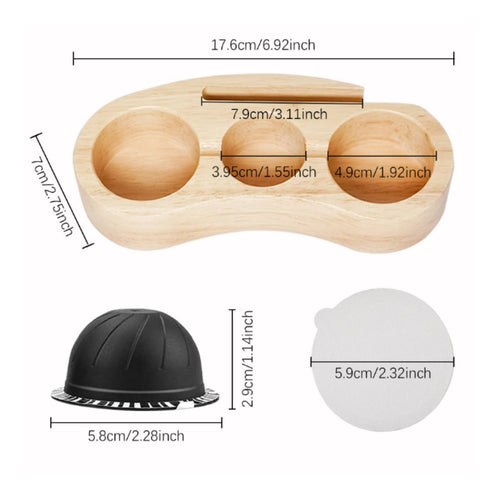 Coffee Capsule Filling Kit Wooden Rack Coffee Pod Organizer Minimalist Display