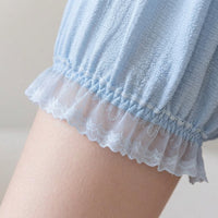 Lace Trim Bloomers for Women Under Dress Shorts with Loose Fit, Plus Size for Summer Skirts, Lightweight with Lantern Style