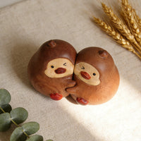 Interlocked Duck Sculpture Artisan-Made Decor Long-Lasting for Desk