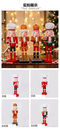 Red Series 25CM Wooden Nutcracker Christmas Decoration