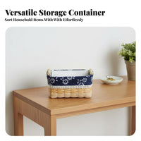 Woven Basket with Liner Handwoven Household Storage Decorative for Office, Women