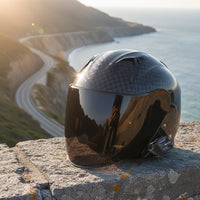 Carbon Fiber Look 3/4 | DOT Approved with, for Daily Commuting