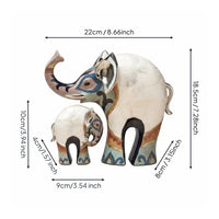 Resin Elephant Statues Light Luxury Tabletop Sculptures Retro Design House Decoration for Study, Entryway