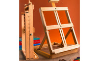 Large Work Surface Foldable Table Easel Beech Wood Desktop Sketching Easel Table Top Art Designed for Children, Beginners