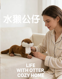 可爱仿真水懒公仔毛绒玩具趴趴水獭玩偶儿童安抚布娃娃女生日礼物