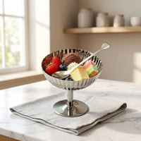 Dessert Cups with Spoons Stainless Steel Bowls Polished for Parties, Home Dining