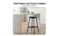 Backless Round-Top Stool Minimalist Design Bar Chair Stable Base for Pub, Office