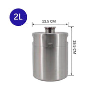 Stainless Steel Keg Barrel with Handhold Reusable Beer Keg Portable Beverage Container Sturdy for Homebrewers, Home Brewing, Parties