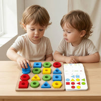 Child-Centered Geometric Matching Toy Sorting Wooden Shape Puzzle Hands-on Shape Sorter Cognitive for Preschoolers